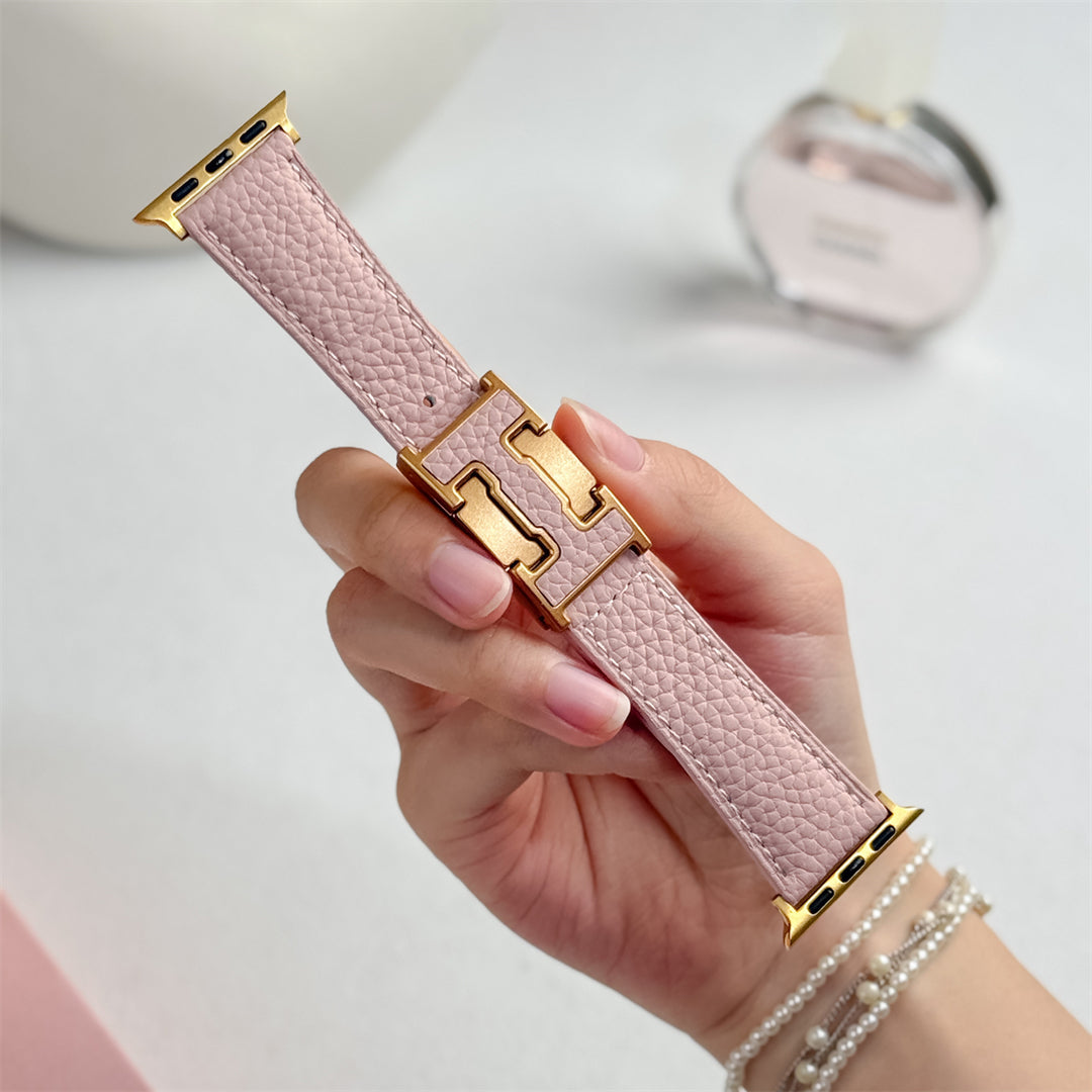 Lychee Leather Strap For Apple Watch