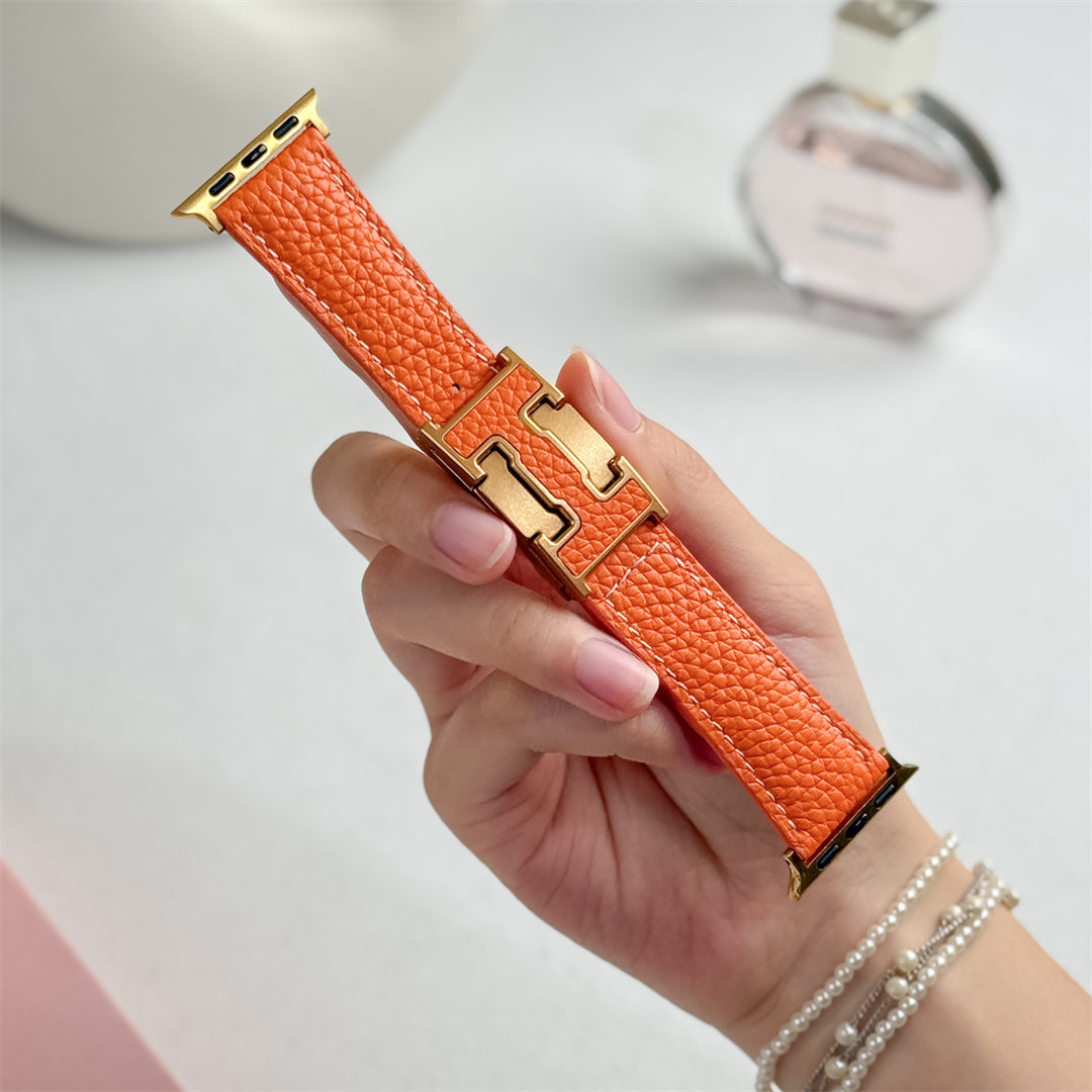 Lychee Leather Strap For Apple Watch