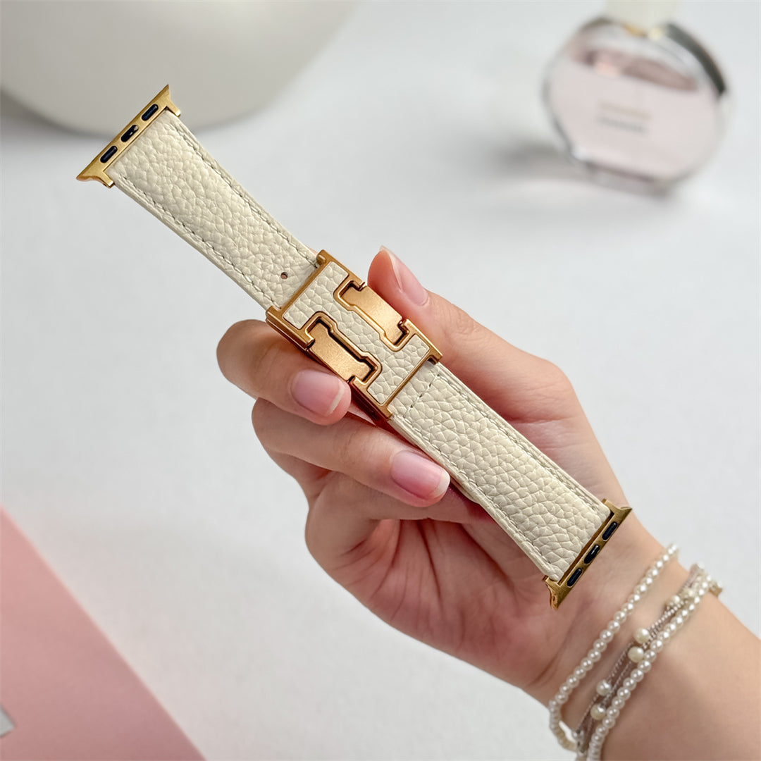 Lychee Leather Strap For Apple Watch