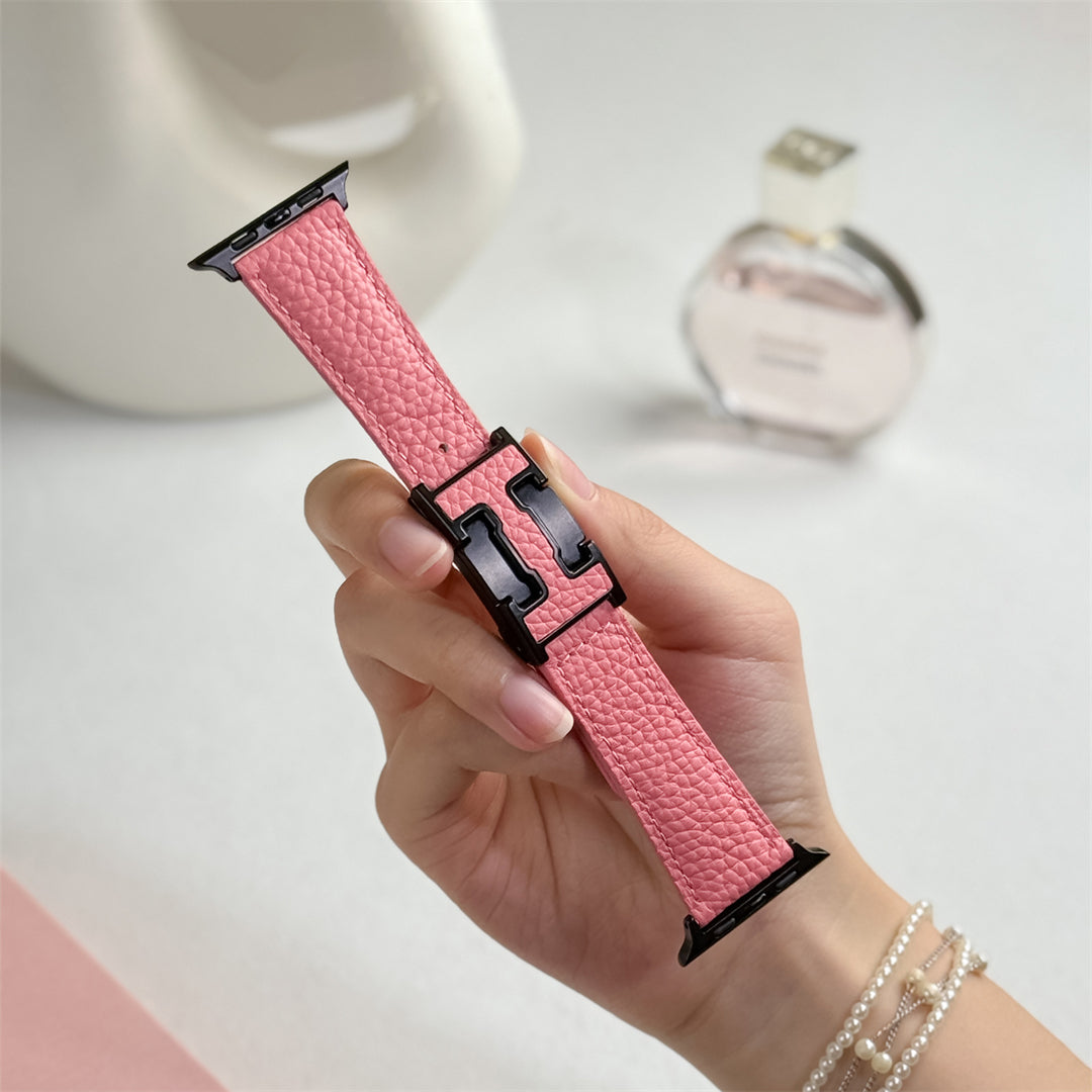 Lychee Leather Strap For Apple Watch