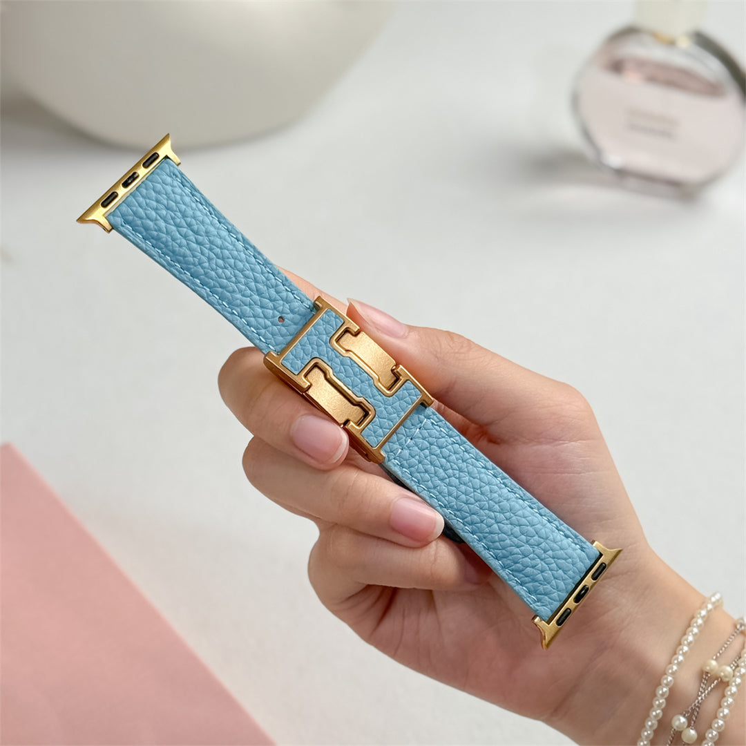 Lychee Leather Strap For Apple Watch