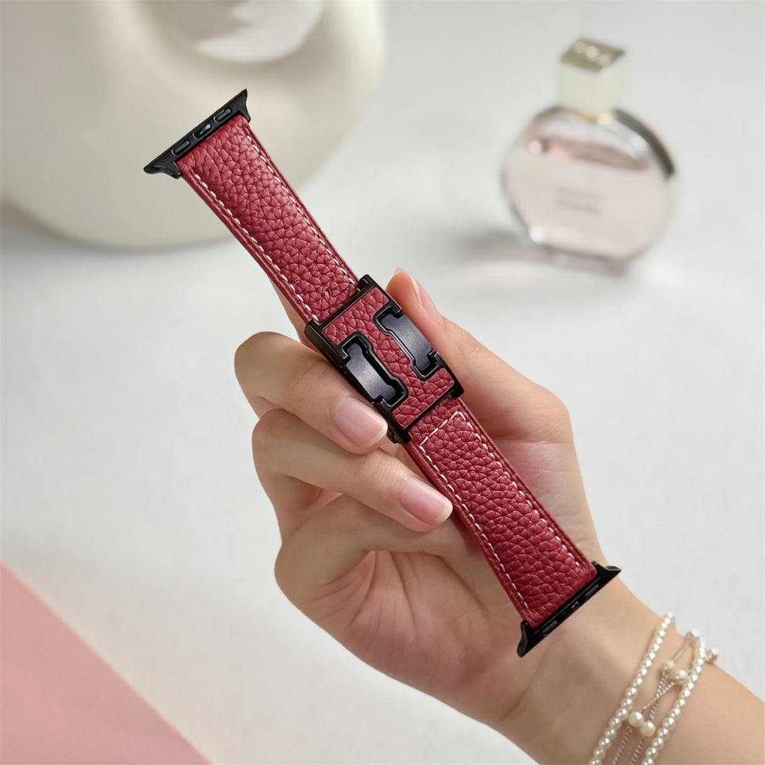 Lychee Leather Strap For Apple Watch
