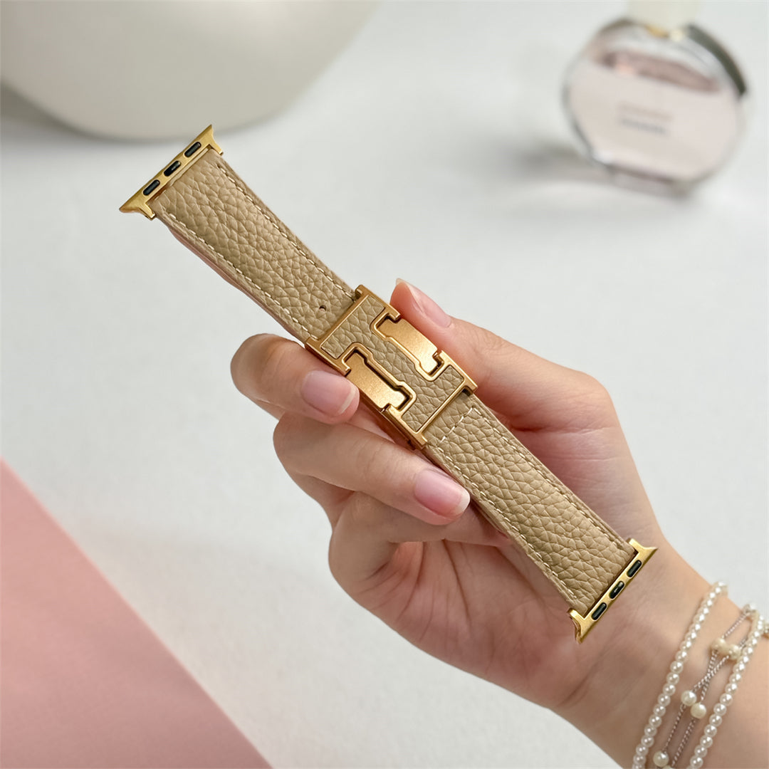 Lychee Leather Strap For Apple Watch