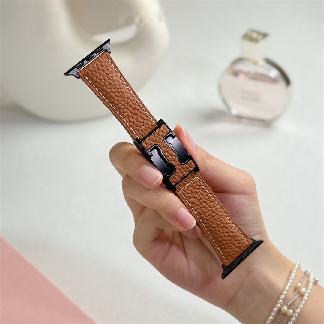 Lychee Leather Strap For Apple Watch