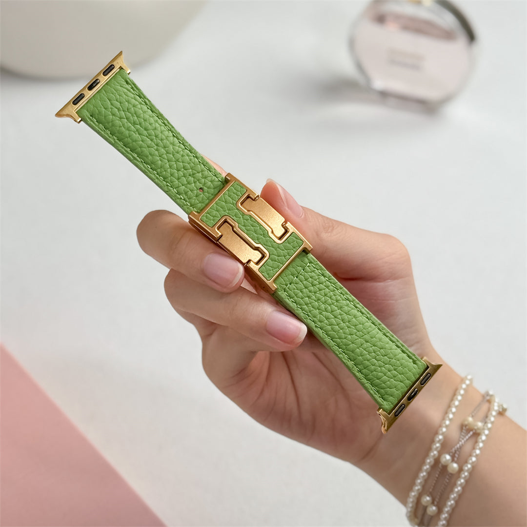Lychee Leather Strap For Apple Watch