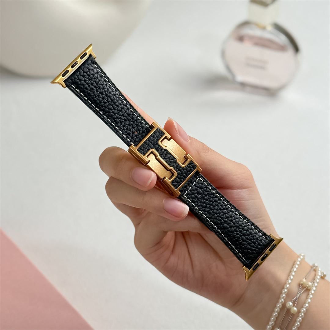 Lychee Leather Strap For Apple Watch