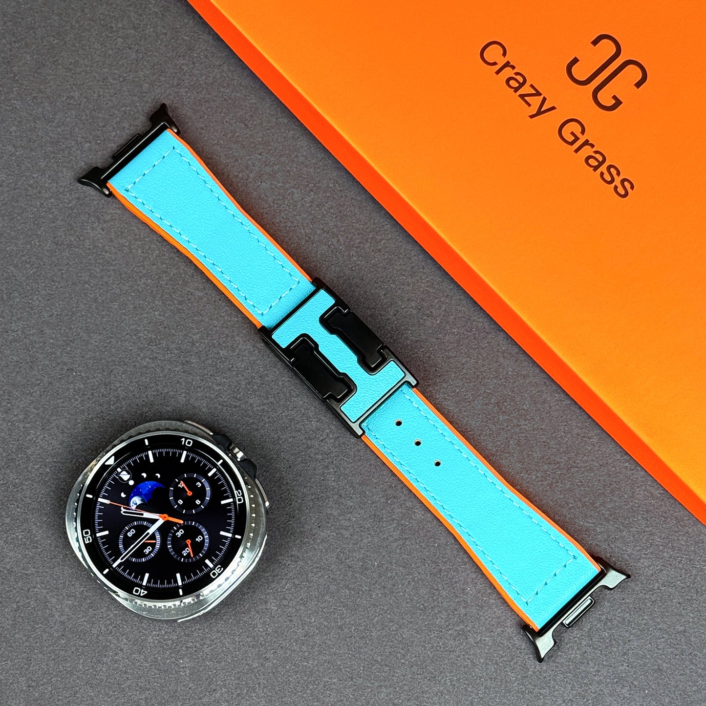 Leather & Silicone Magnetic Band For Samsung Galaxy Watch