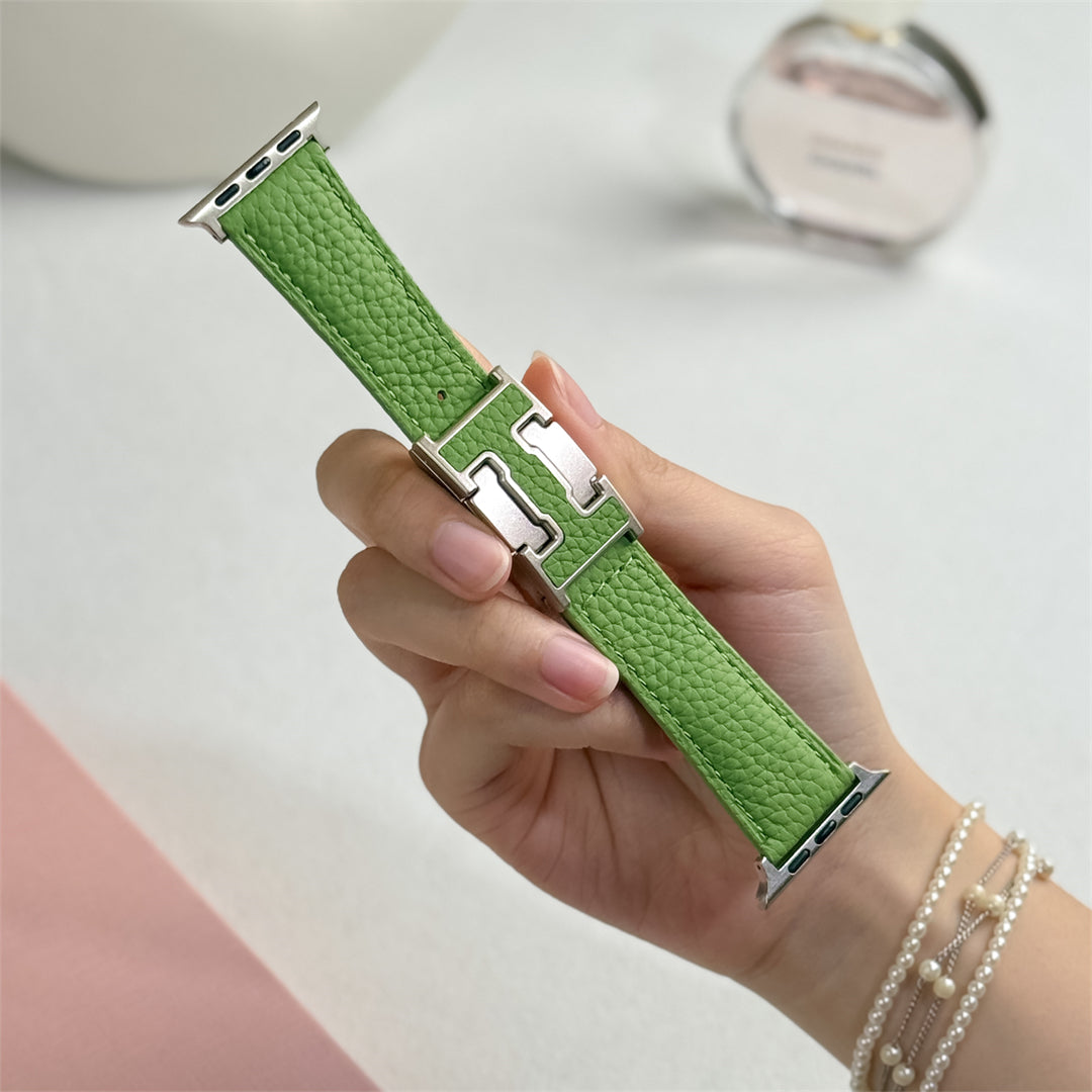 Lychee Leather Strap For Apple Watch