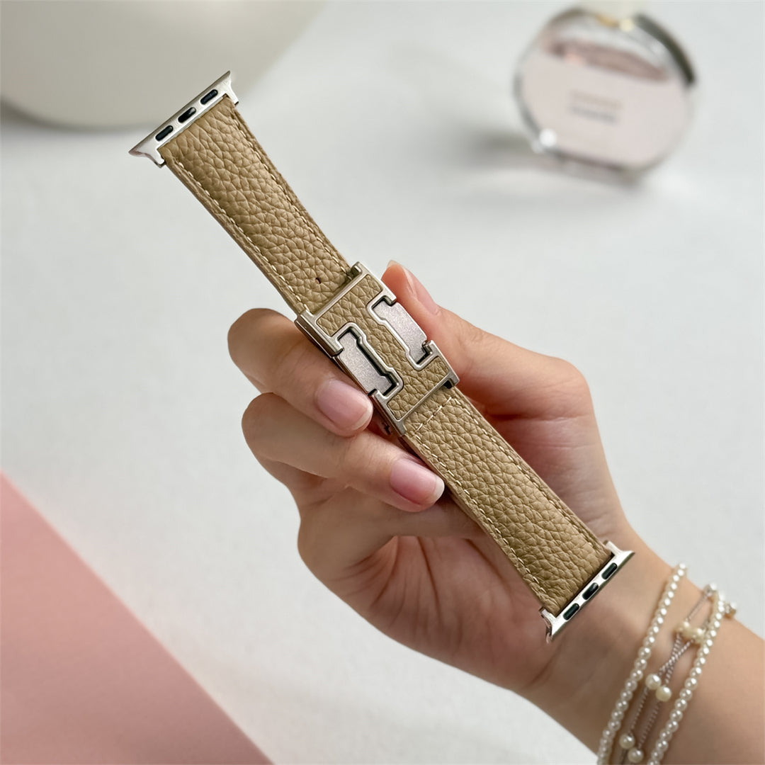 Lychee Leather Strap For Apple Watch