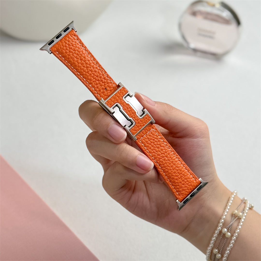 Lychee Leather Strap For Apple Watch