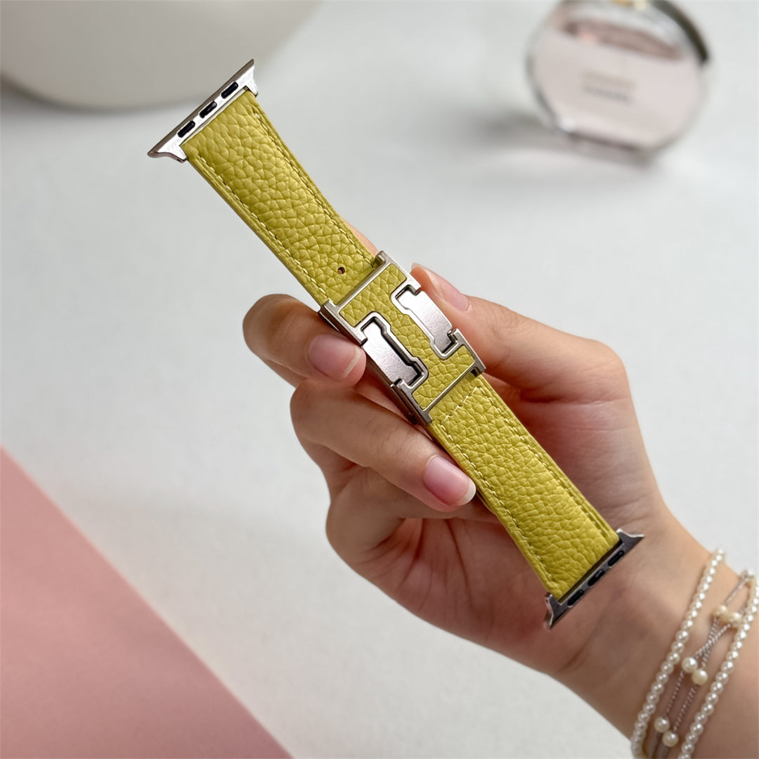 Lychee Leather Strap For Apple Watch
