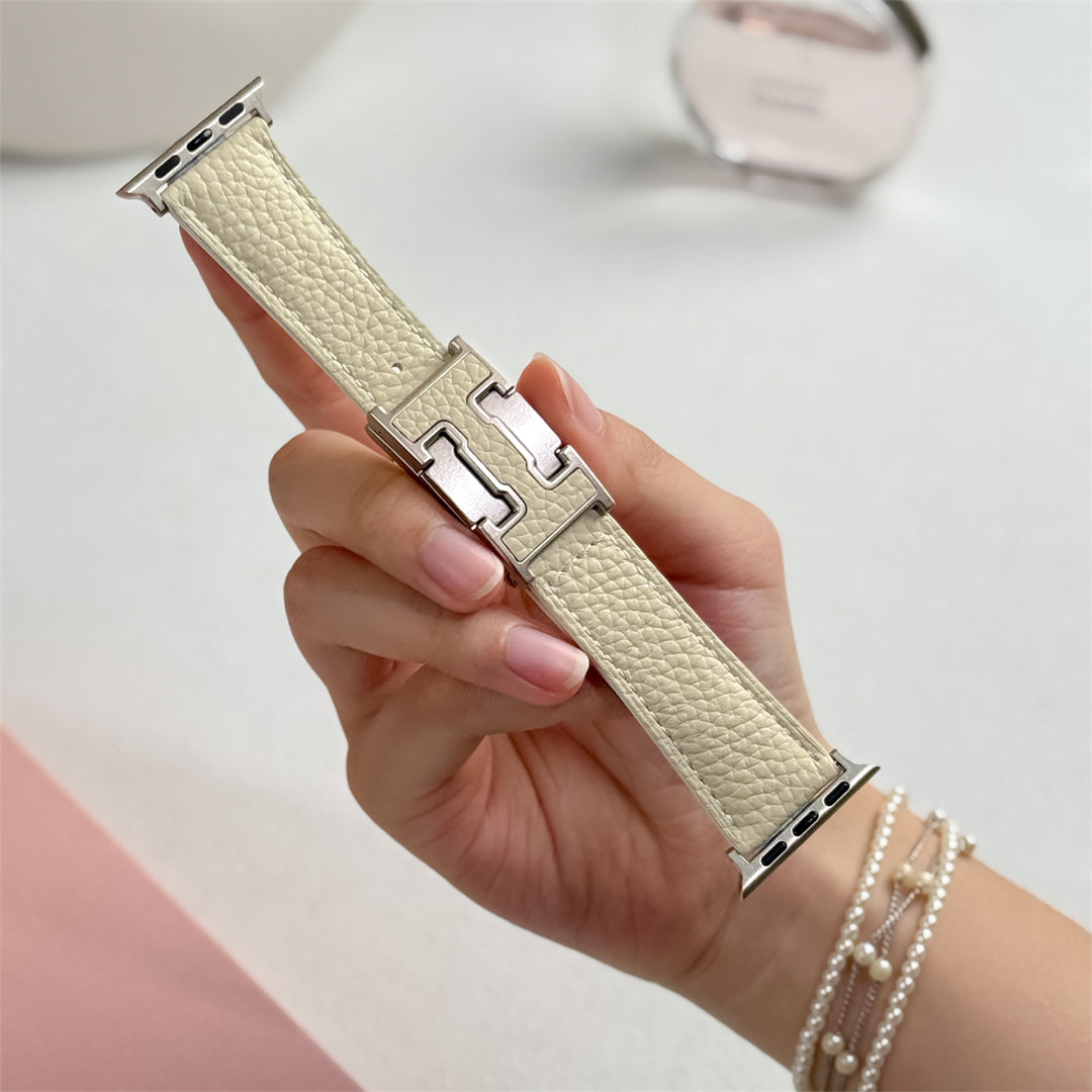 Lychee Leather Strap For Apple Watch