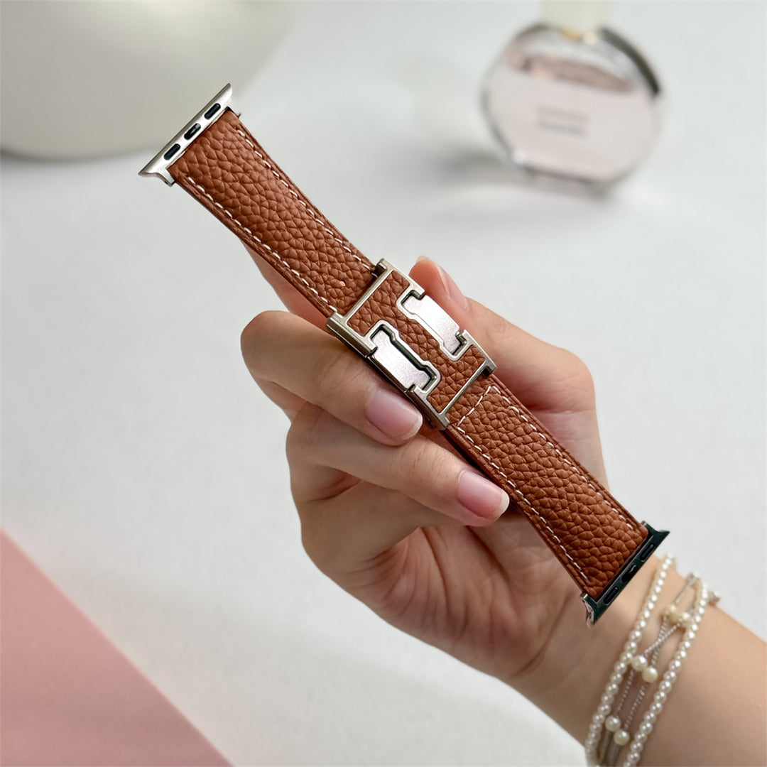 Lychee Leather Strap For Apple Watch