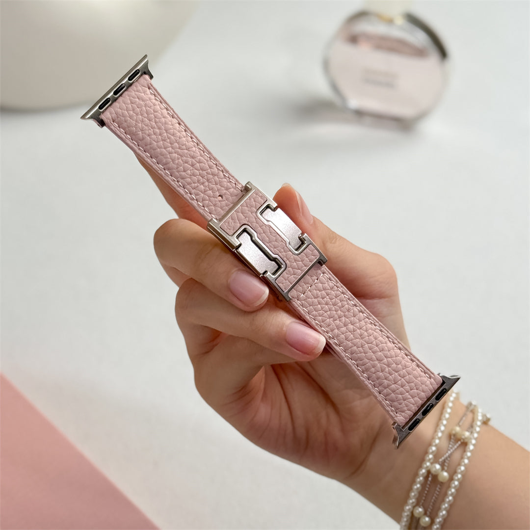 Lychee Leather Strap For Apple Watch