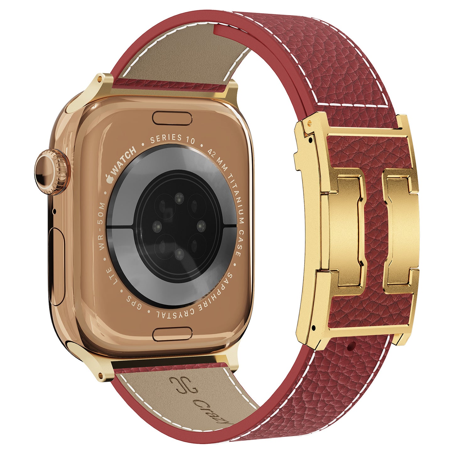 Lychee Leather Strap For Apple Watch