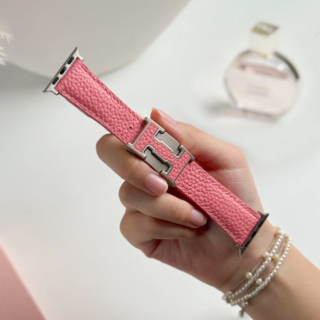 Lychee Leather Strap For Apple Watch