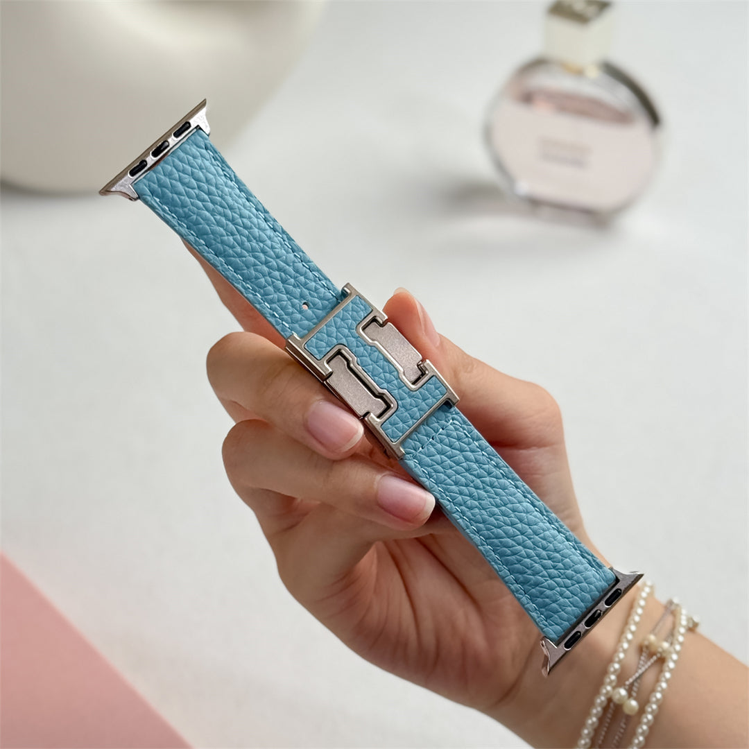 Lychee Leather Strap For Apple Watch