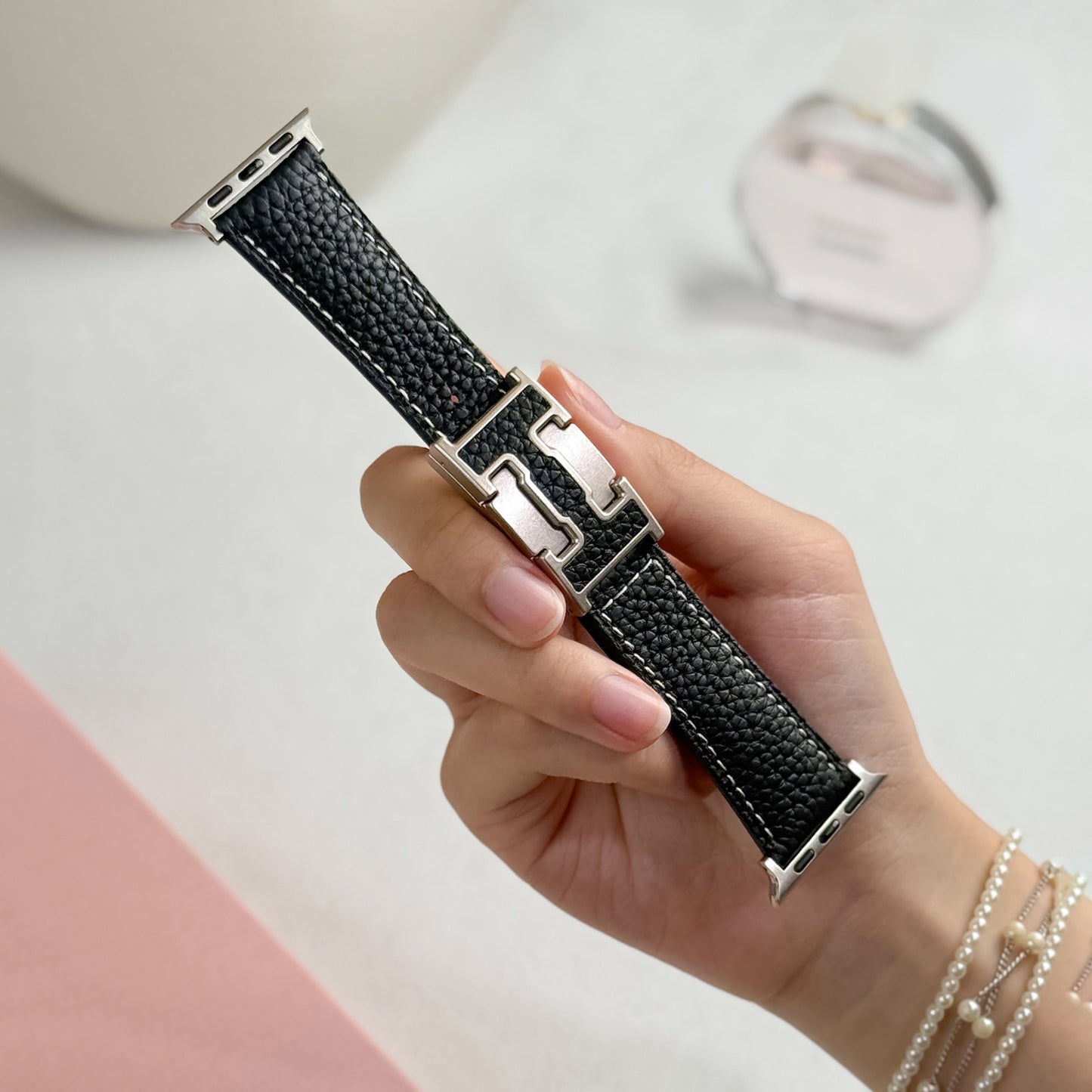 Lychee Leather Strap For Apple Watch