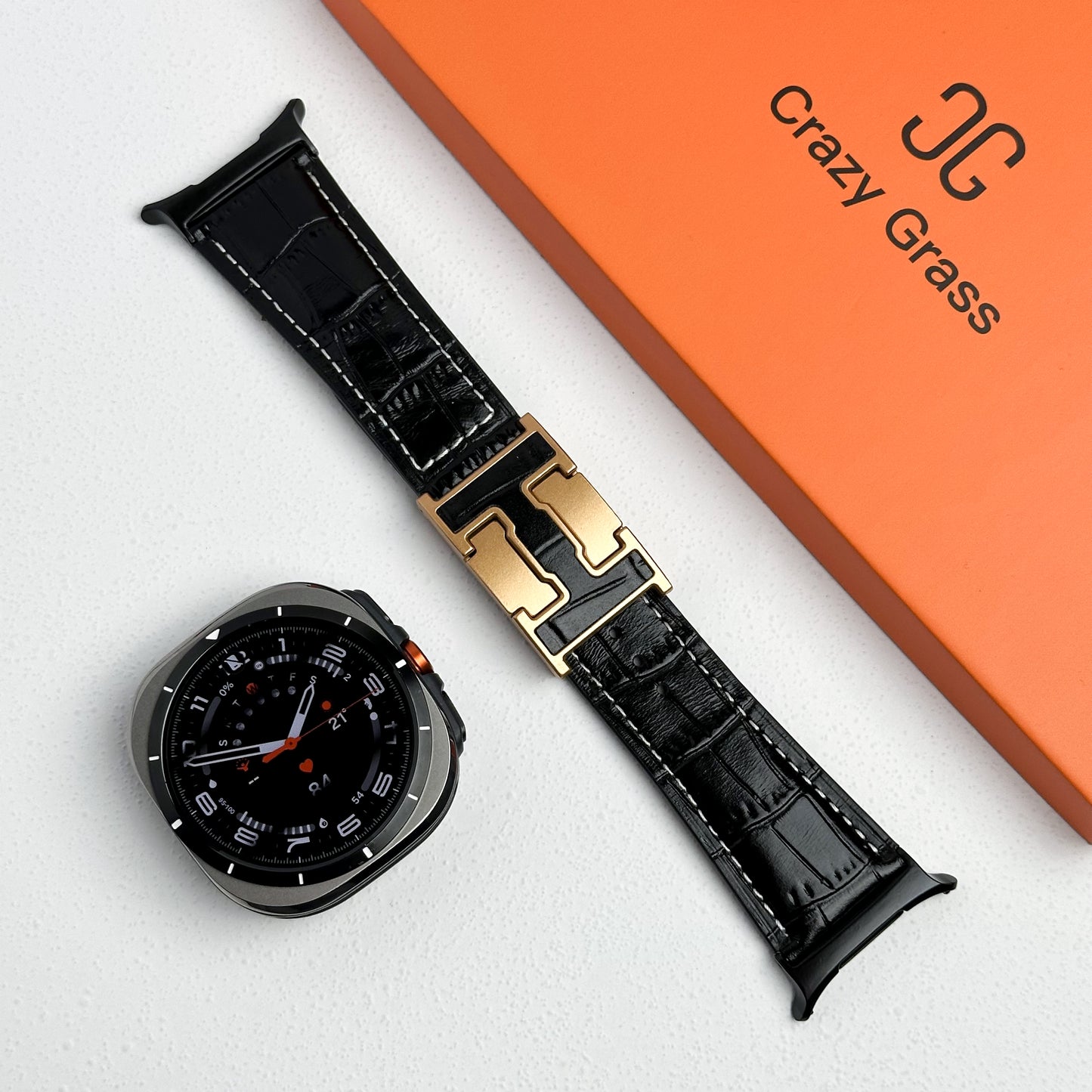 Alligator Leather Band For Samsung Galaxy Watch Ultra