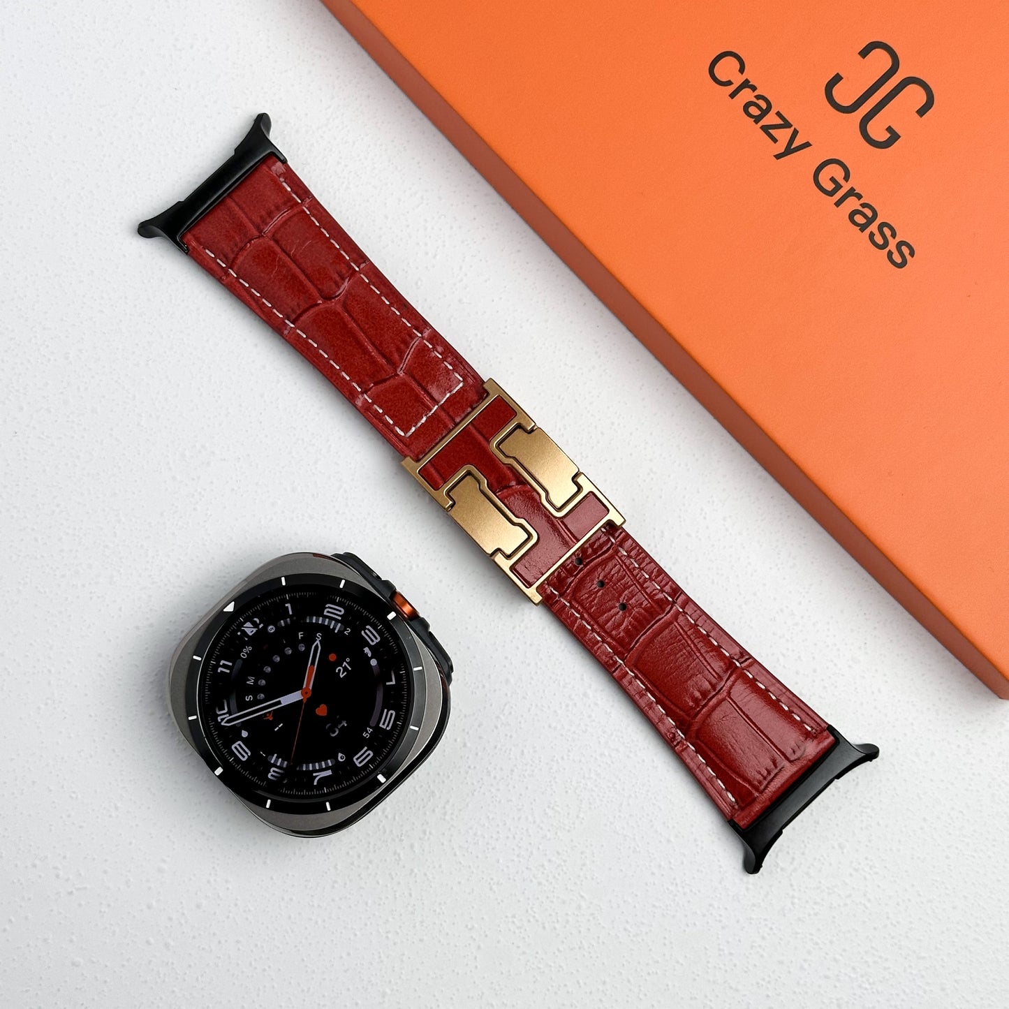 Alligator Leather Band For Samsung Galaxy Watch Ultra