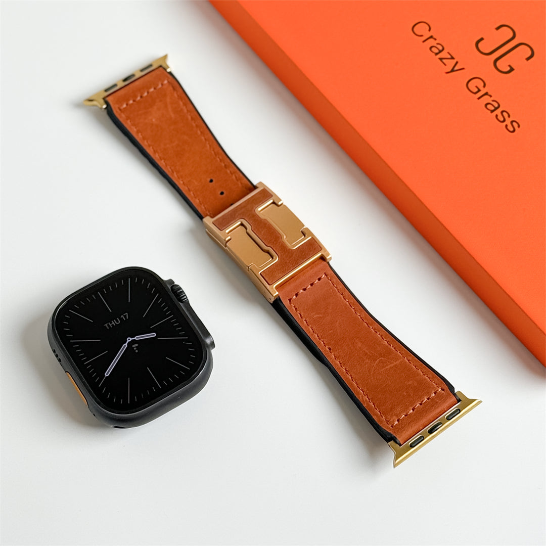 Leather Magnetic Buckle Band for Apple Watch