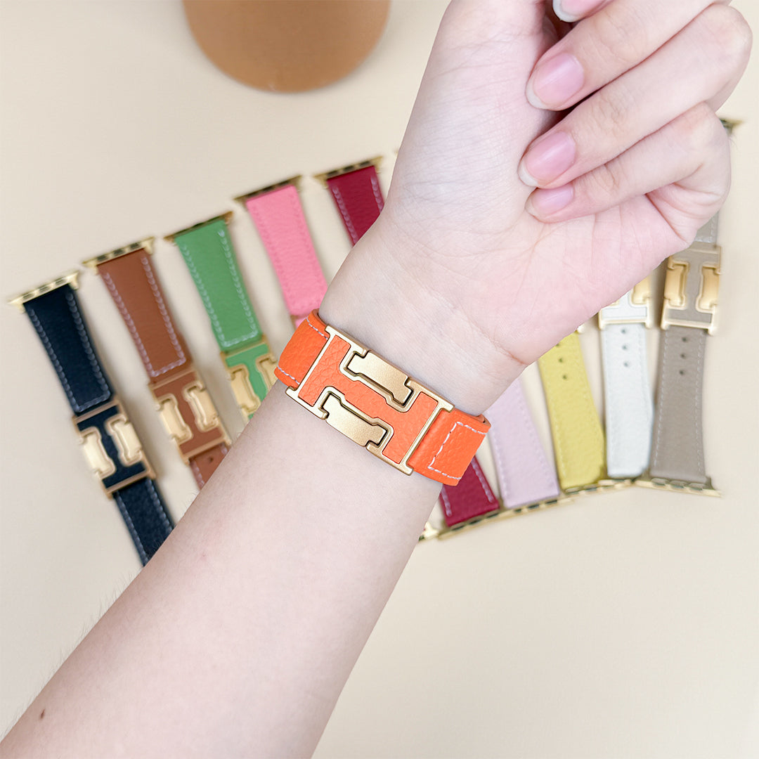 Lychee Leather Strap For Apple Watch