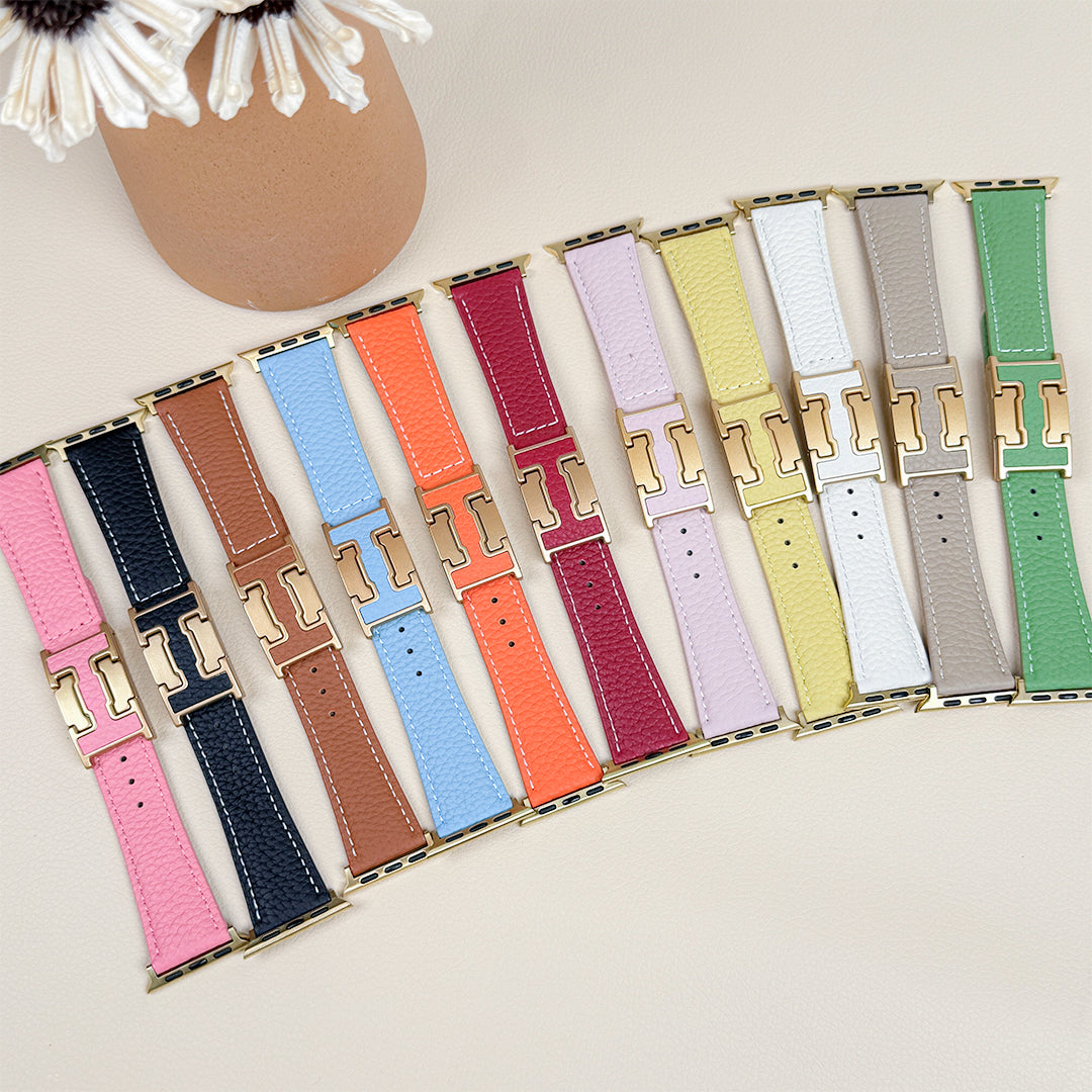 Lychee Leather Strap For Apple Watch