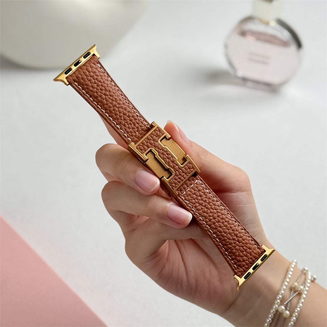 Lychee Leather Strap For Apple Watch