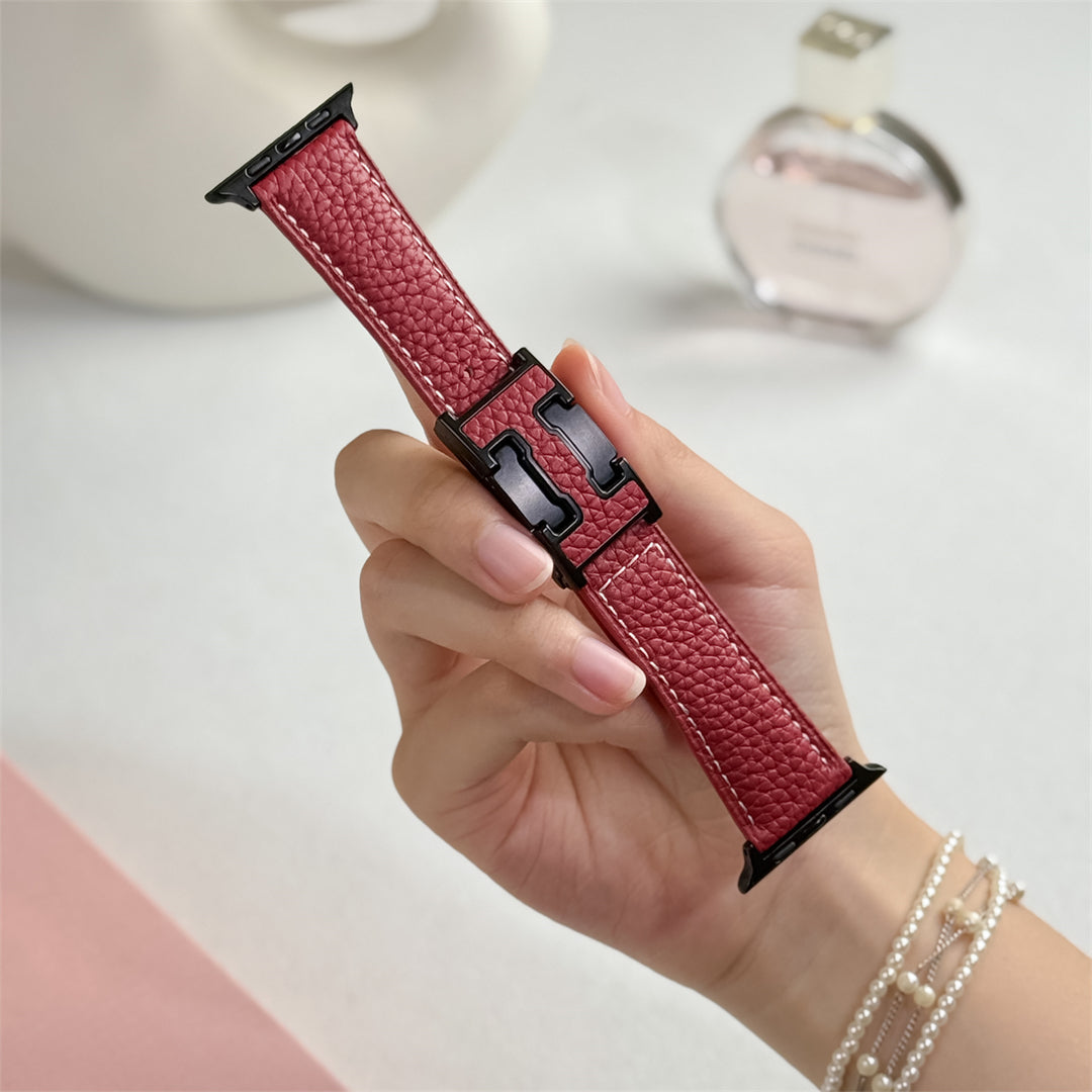Lychee Leather Strap For Apple Watch