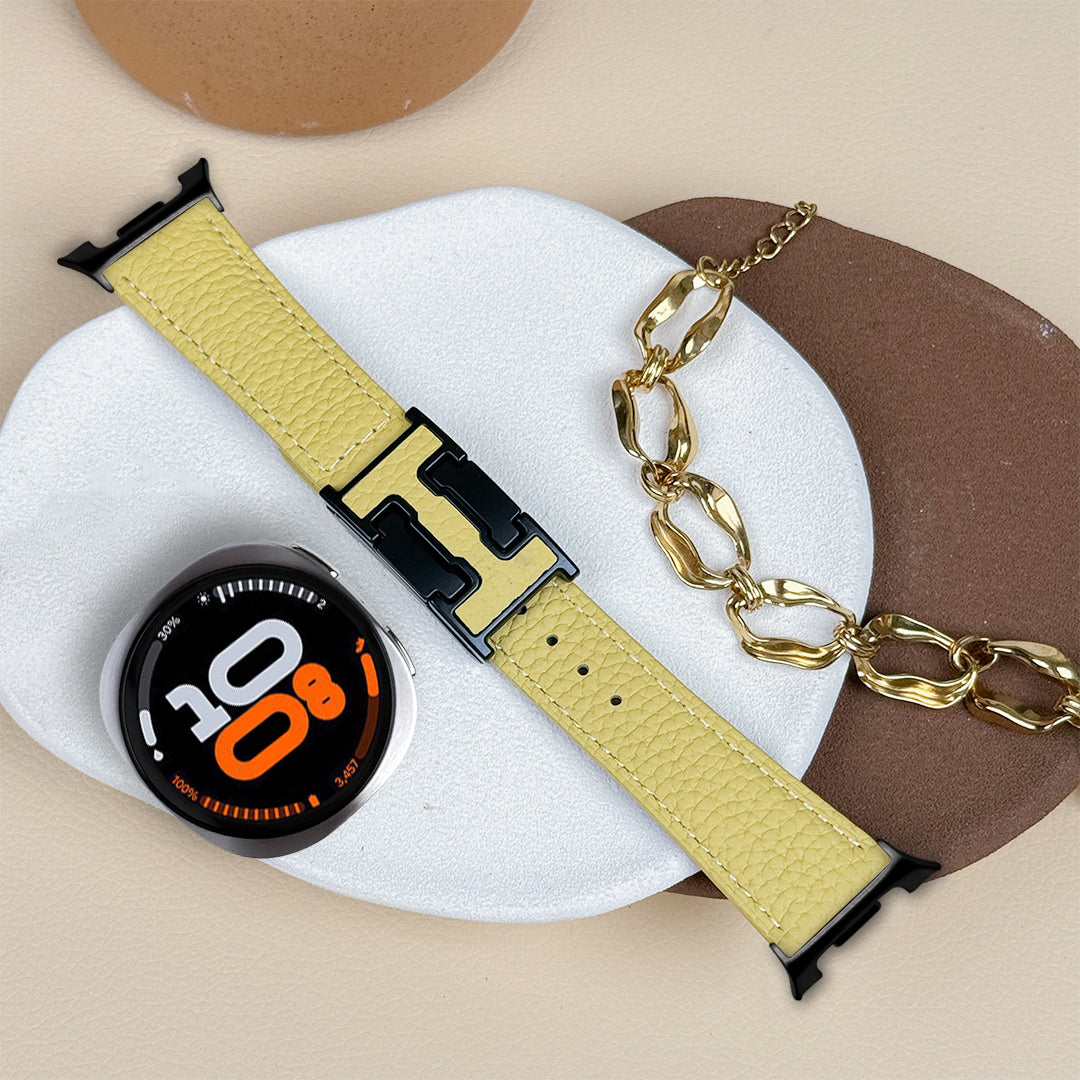Lychee Leather Strap For Samsung Galaxy Watch