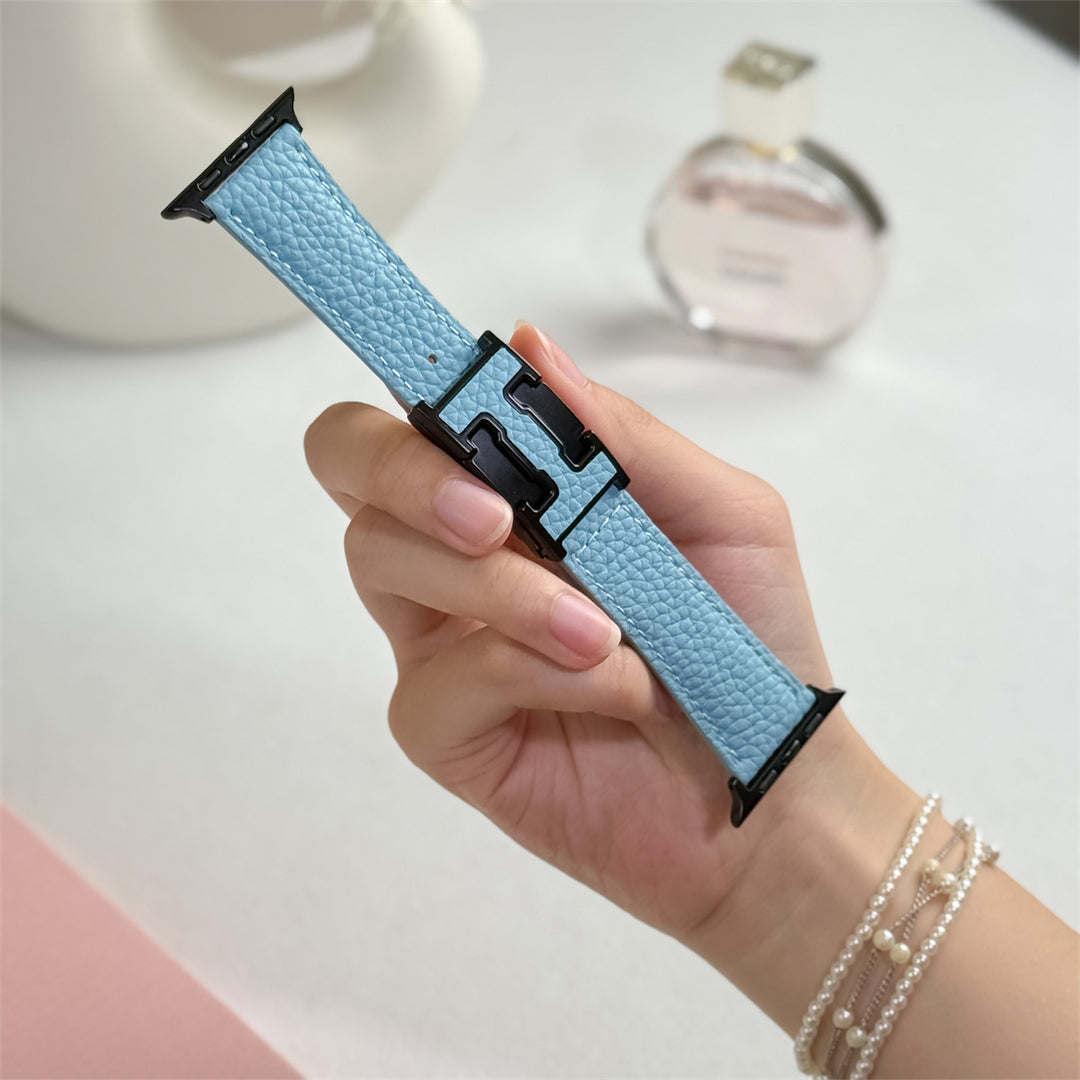 Lychee Leather Strap For Apple Watch