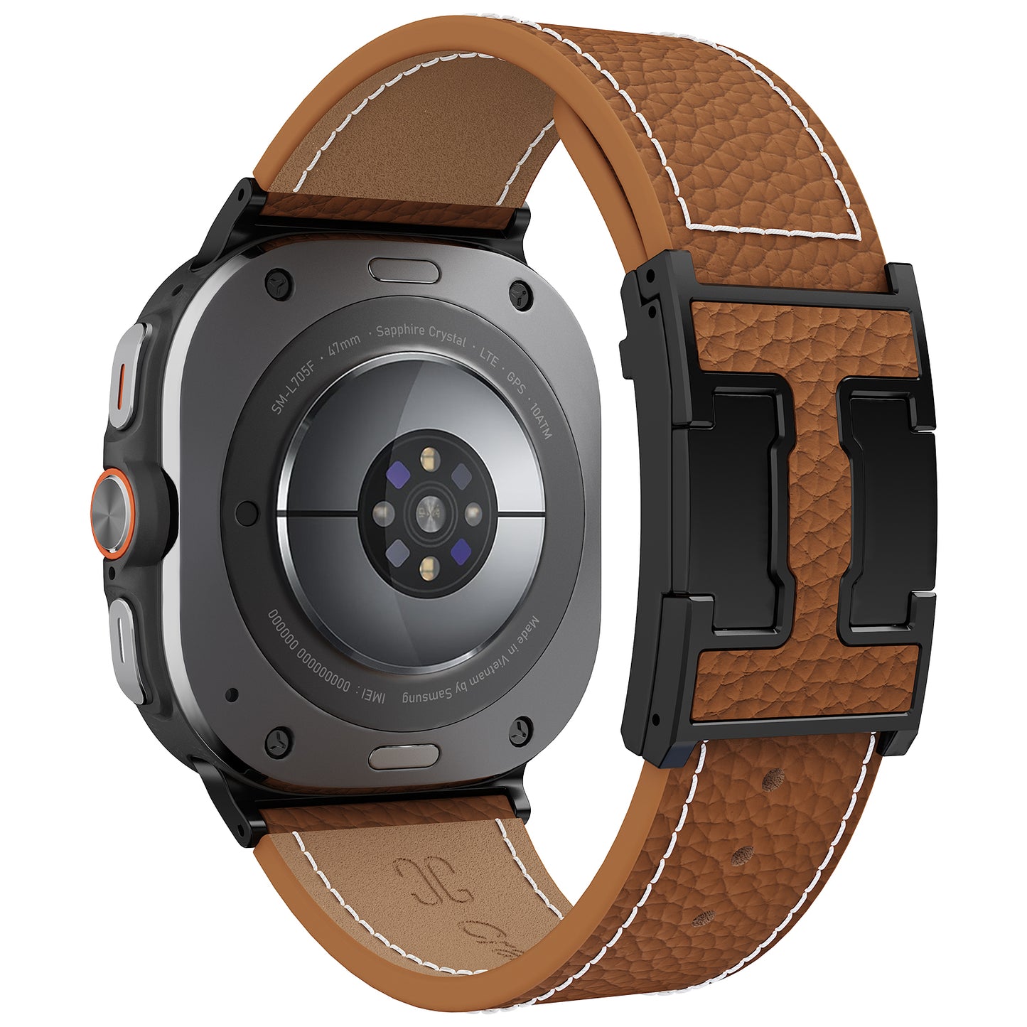 Lychee Leather Band For Samsung Galaxy Watch Ultra