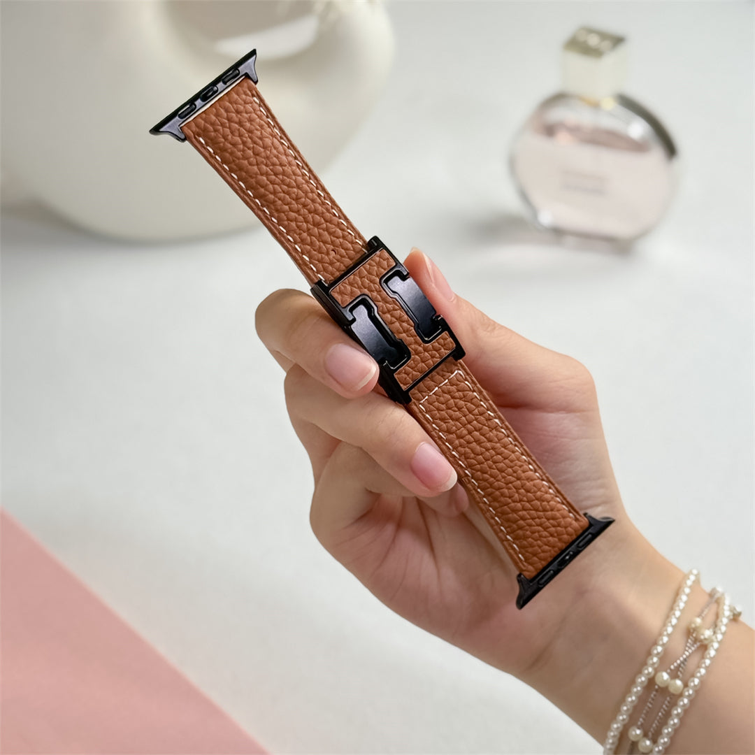 Lychee Leather Strap For Apple Watch