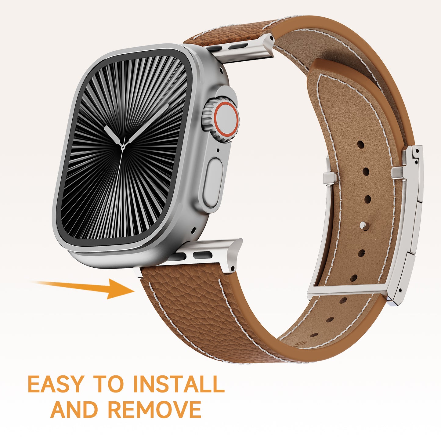 Lychee Leather Band For Apple Watch