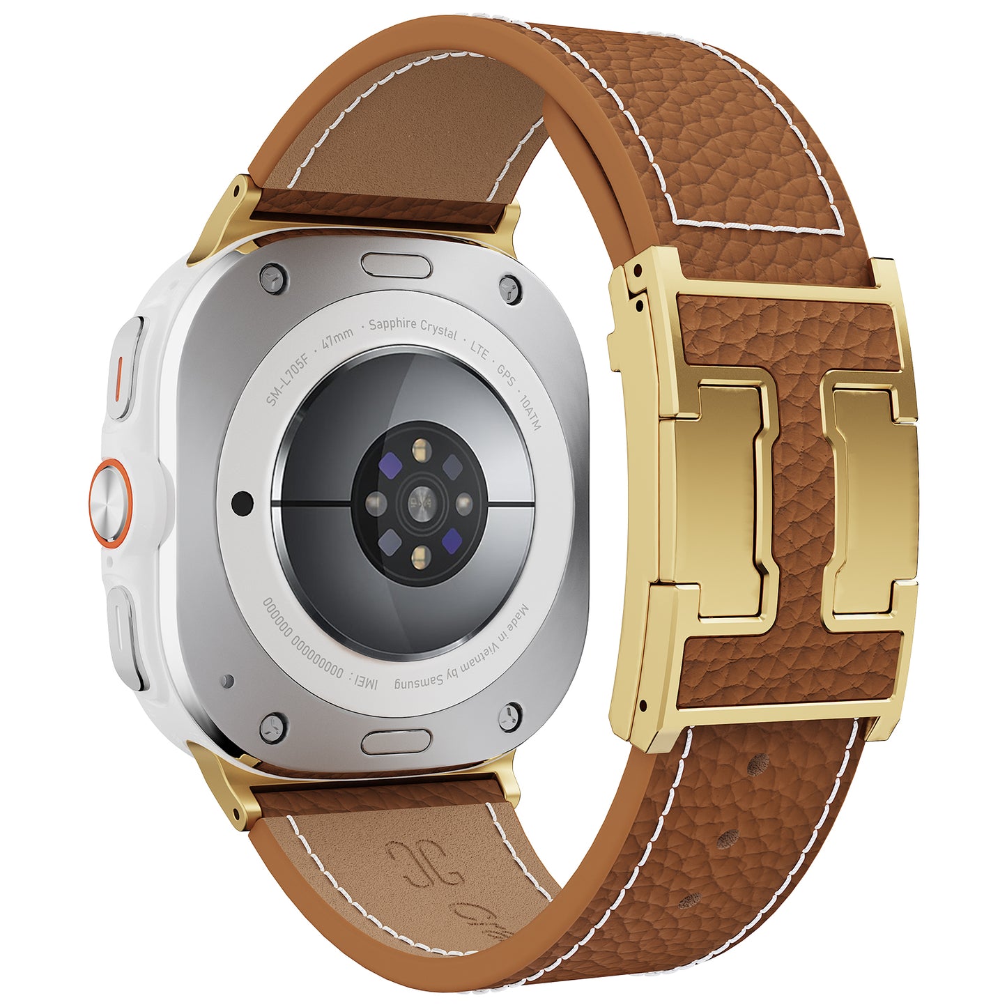 Lychee Leather Band For Samsung Galaxy Watch Ultra