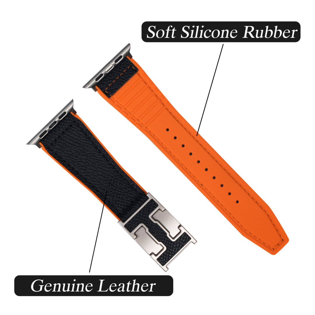 Magnetic Leather & Silicone Band For Apple Watch