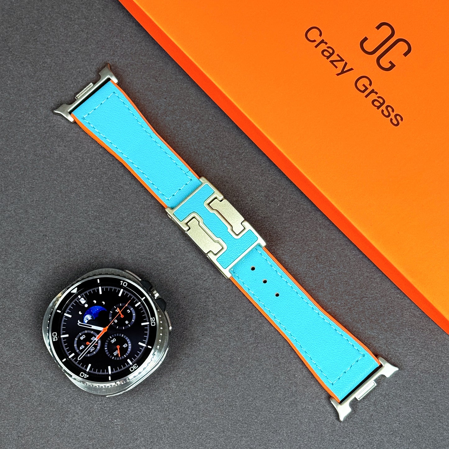 Leather & Silicone Magnetic Band For Samsung Galaxy Watch