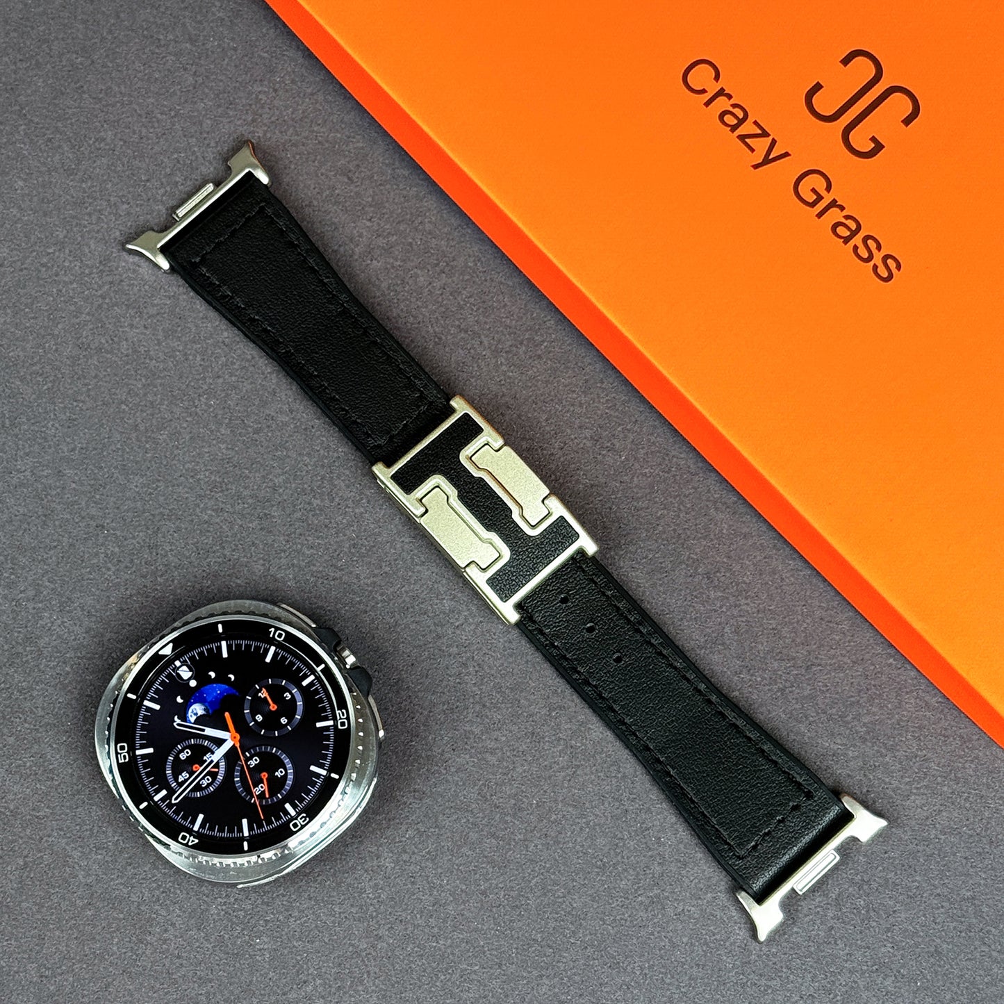 Leather & Silicone Magnetic Band For Samsung Galaxy Watch