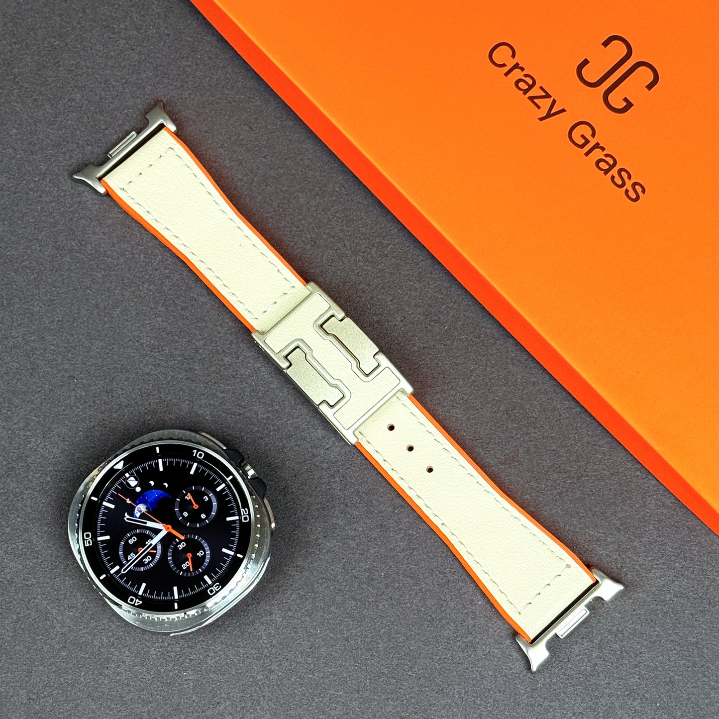 Leather & Silicone Magnetic Band For Samsung Galaxy Watch