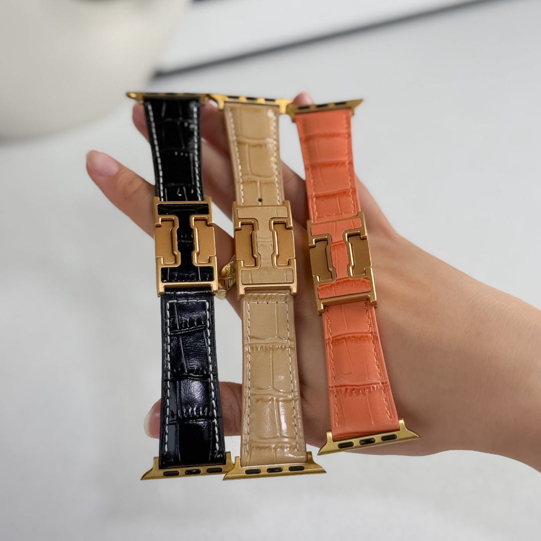 Alligator Leather Strap For Apple Watch
