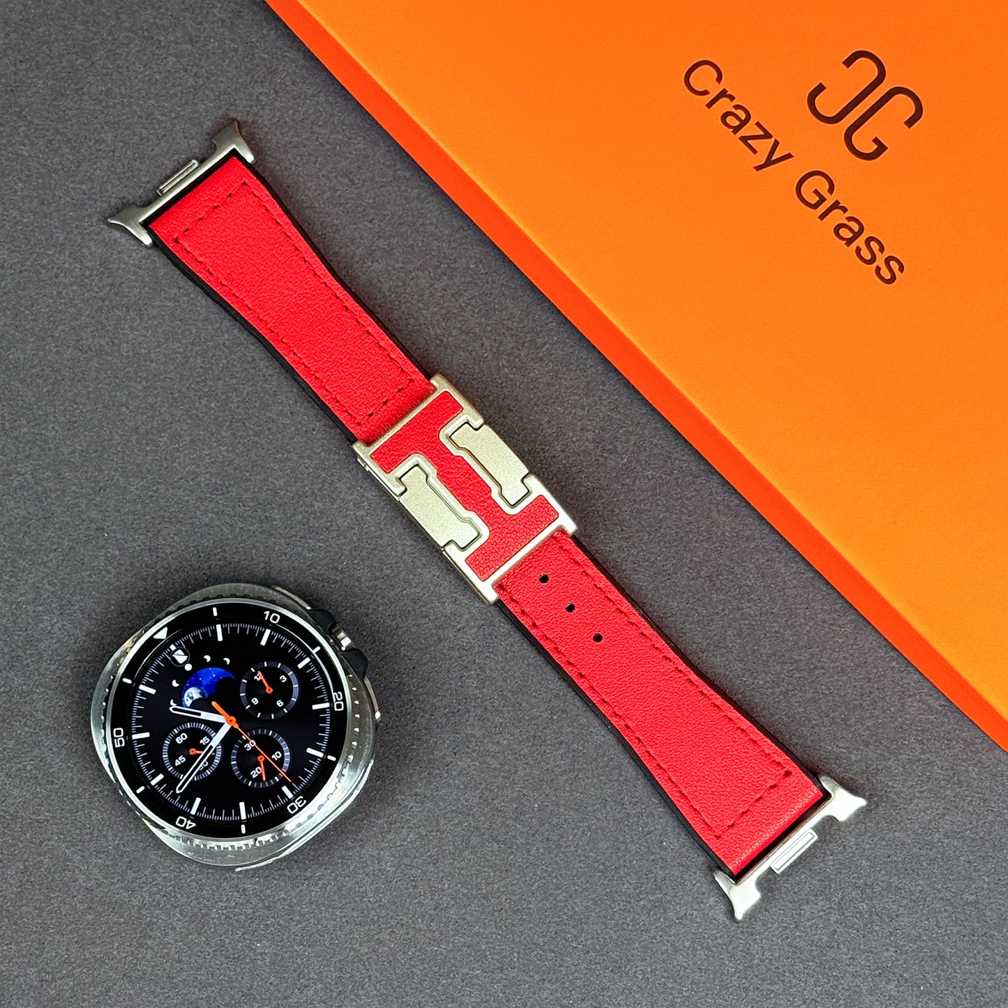 Leather & Silicone Magnetic Band For Samsung Galaxy Watch