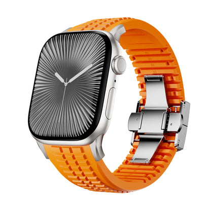 #Color_Orange Band-Silver Buckle