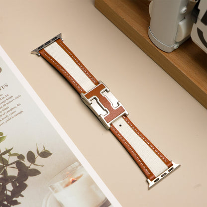 Leather Magnetic Buckle Strap For Apple Watch