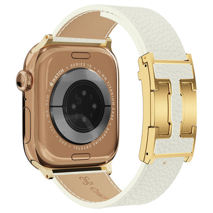 Lychee Leather Strap For Apple Watch