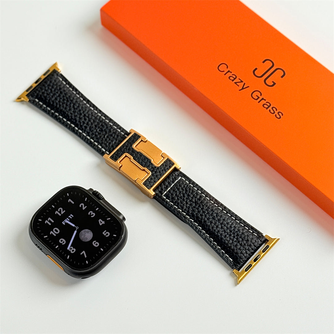 Lychee Leather Band For Apple Watch