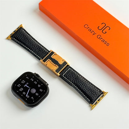Lychee Leather Band For Apple Watch