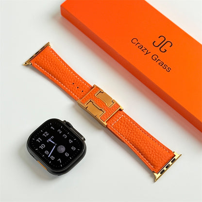 Lychee Leather Band For Apple Watch