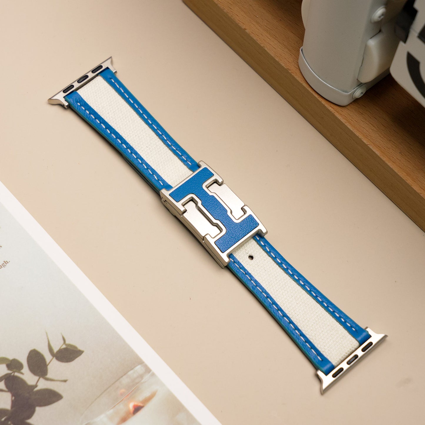 Leather Magnetic Buckle Strap For Apple Watch