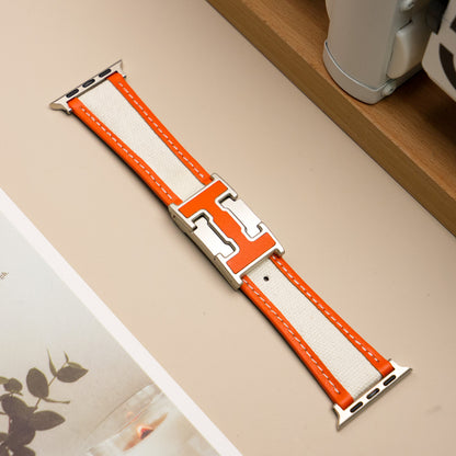 Leather Magnetic Buckle Strap For Apple Watch