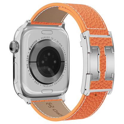 Lychee Leather Strap For Apple Watch